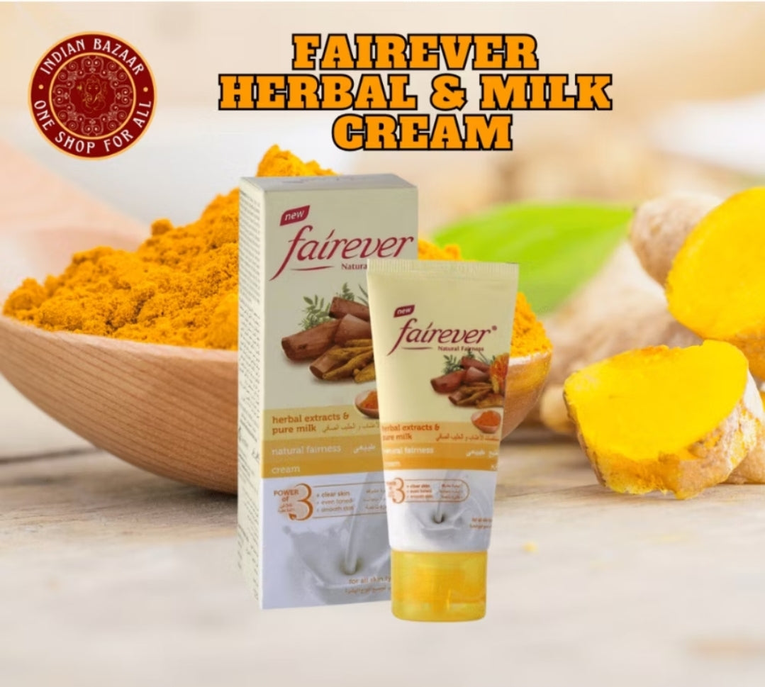 Fairever Natural Fairness Cream saffron Fruit Extracts Herbal Extracts & Pure milk , 100gm & 50gm