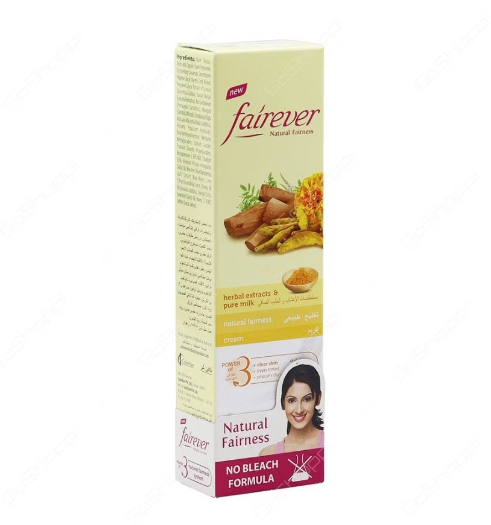 Fairever Natural Fairness Cream saffron Fruit Extracts Herbal Extracts & Pure milk , 100gm & 50gm